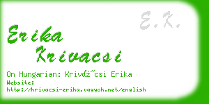 erika krivacsi business card